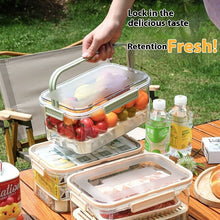 Charger l&#39;image dans la galerie, Portable Draining Vegetables Refrigerator Crisper Outdoor Picnic Basket Snacks Fruit Storage Box