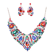 Charger l&#39;image dans la galerie, Colorful Bridal Necklace And Earring Set for occasions