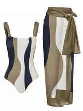 Cargar imagen en el visor de la galería, Siamese Conservative Belly Covering Beach Swimwear