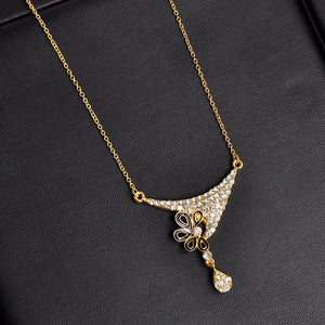 Petal Diamond Pendant Earring Necklace Set