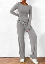 Cargar imagen en el visor de la galería, Casual Suit Asymmetric Long-sleeved T-shirt Wide-leg Pants Sportswear