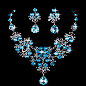 Butterfly Big Water Drop Necklace Earring Set for Occasions