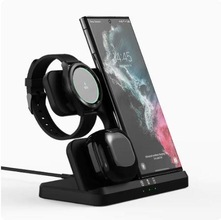 Vertical Wireless Charger Wireless Dock 3in1 Mobile Phone Headphone