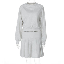 Cargar imagen en el visor de la galería, Long Sleeve Sweater Pleated Skirt Two-piece Suit