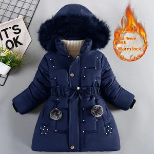 Fashion Velvet Padded Thickened Coat Western Style Medium And Large Children