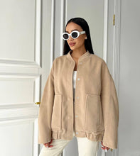 Charger l'image dans la galerie, Loose Casual European And American Style Stand Collar Large Pocket Solid Color Women's Coat