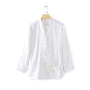 Samo Zaen Linen Shirt Chinese-style Loose Men