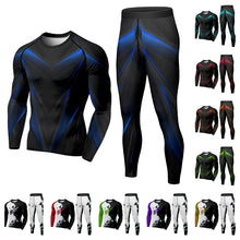 Cargar imagen en el visor de la galería, Men&#39;s 2 Piece Tracksuit Suit Compression Long Sleeve