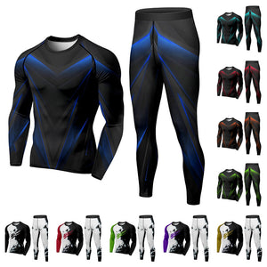 Men's 2 Piece Tracksuit Suit Compression Long Sleeve