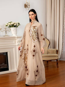 Elegant Beige Kaftan Abbaya