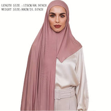 Cargar imagen en el visor de la galería, Solid Color Hijab Casual Long Scarf Windproof