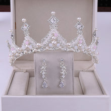 Cargar imagen en el visor de la galería, Korean Style Bridal Crown Earring Accessory Set for Occasions