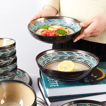 Charger l&#39;image dans la galerie, European Style Embossed Bowl And Plate Ceramic Tableware Set