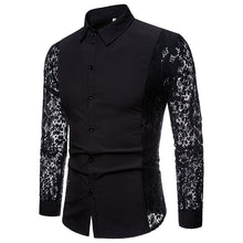 Load image into Gallery viewer, Samo Zaen Arm lace solid color shirt for men