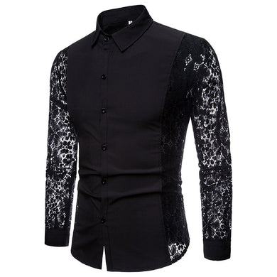 Samo Zaen Arm lace solid color shirt for men