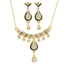 Cargar imagen en el visor de la galería, Petal Diamond Pendant Earring Necklace Set