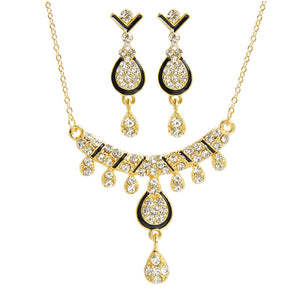 Petal Diamond Pendant Earring Necklace Set