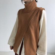 Cargar imagen en el visor de la galería, Turtleneck knitted vest vest sweater