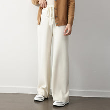 Charger l'image dans la galerie, Stretch Elastic Waistband Lace-up Straight Wide-leg Pants