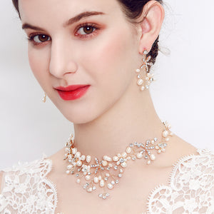 Pearl necklace and earring Accessories set for Occasions