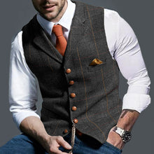 Laden Sie das Bild in den Galerie-Viewer, Casual Lapel Plaid Slim Fit Men&#39;s Vest