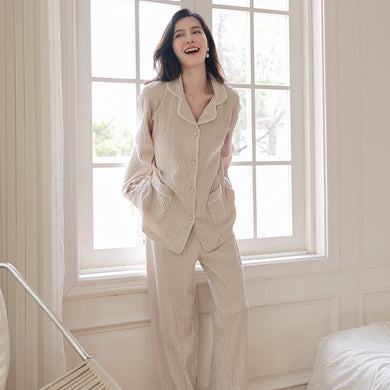 Velvet Pajamas Women's Long Sleeve Solid Color Cardigan Pyjama Suit