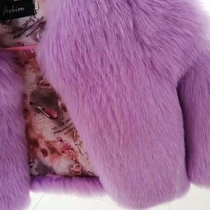 Kids Fox Fur Thickened Warm Velvet Western Style Coat