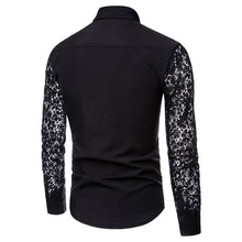 Load image into Gallery viewer, Samo Zaen Arm lace solid color shirt for men