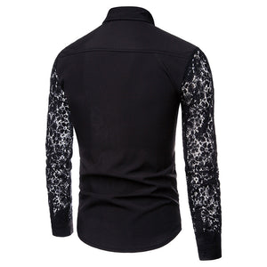 Samo Zaen Arm lace solid color shirt for men