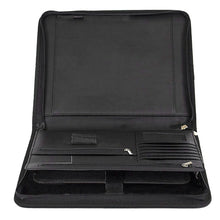 Cargar imagen en el visor de la galería, Vegan Leather Folder Zippered Closure Portfolio For Business