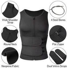 Load image into Gallery viewer, Men Sweat Vest Sauna Suit Waist Trainer Sport Vest For Weight Loss