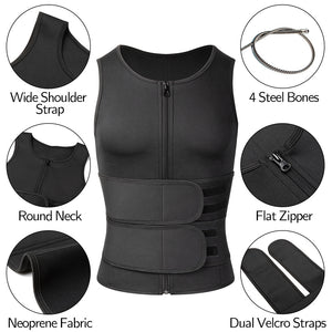 Men Sweat Vest Sauna Suit Waist Trainer Sport Vest For Weight Loss