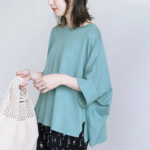 Load image into Gallery viewer, Japanese 6-color Cotton Batwing Sleeve Oversized Loose T-shirt For Women