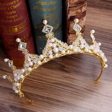 Cargar imagen en el visor de la galería, Korean Style Bridal Crown Earring Accessory Set for Occasions