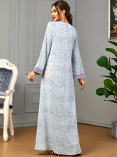 Charger l&#39;image dans la galerie, Allover Print Embroidered Abbaya, Elegant Button Decor Maxi