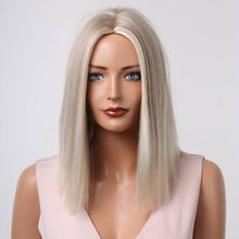 Charger l&#39;image dans la galerie, Red Ombre Wigs Short Bob Straight Wigs Middle Part For Women