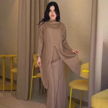 Load image into Gallery viewer, Solid Color Satin Cross Lace-up Nipped Waist Skirt Suit