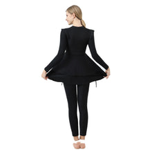 Charger l&#39;image dans la galerie, Female Swimsuit Conservative Three Piece Set Long Sleeved Pants Black