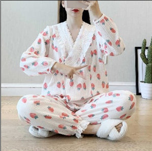 Pure Cotton Kimono And Post-pregnancy Nursing Clothes And Home Pajamas