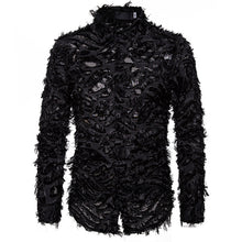 Charger l&#39;image dans la galerie, Samo Zaen Feather tassel lapel shirt for men