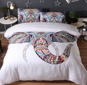 White Elephant Bed Cover Set