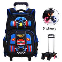 Cargar imagen en el visor de la galería, Three Dimensional Car Boys Primary School Trolley  Back to School kids bag