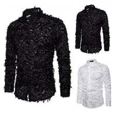 Charger l&#39;image dans la galerie, Samo Zaen Feather tassel lapel shirt for men