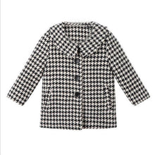 Cargar imagen en el visor de la galería, Winter Korean Houndstooth Girl Mid-length Coat