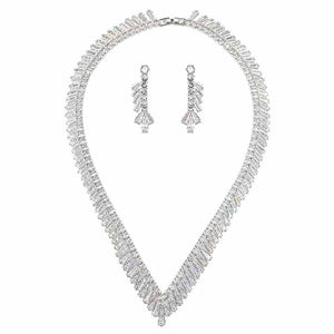 Elegant Fashion Zircon Necklace Earring Set for Occasions