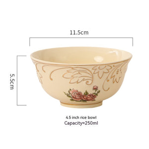 European-style Ceramic Tableware Household Rice Bowl Soup Dish & Plate Fruit Plate