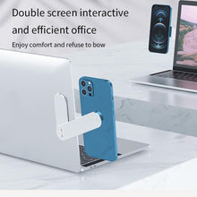 Charger l&#39;image dans la galerie, Laptop Phone Holder, Adjustable Laptop Side Mount Clip, Magnetic Laptop Monitor Mount, Computer Laptop Cellphone Stand Foldable Aluminum Expansion Bracket Tablet Clip For Dual Screen