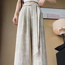 Laden Sie das Bild in den Galerie-Viewer, Ice Silk Tie-dyed Linen High-waisted Wide-leg Pants