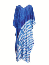 Charger l&#39;image dans la galerie, Striped Batwing Sleeve Kaftan, Loose V-Neck Kaftan Abbaya