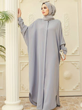 Charger l&#39;image dans la galerie, Solid Bat wing Sleeve Abbaya, Elegant Loose Maxi Kaftan